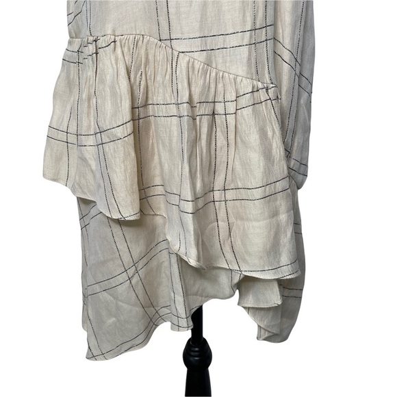 Revolve Parker Sienna Dress Cream Metallic Ruffle Hem Size XS - Picture 4 of 11